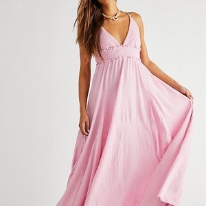 Heat haze FREE people maxi dress in rose/pink